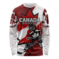 Personalized Canada Hockey Warrior Long Sleeve Shirt Bold Maple Leaf Sports Art