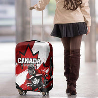 Canada Hockey Warrior Luggage Cover Bold Maple Leaf Sports Art
