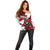 Personalized Canada Hockey Warrior Off Shoulder Sweater Bold Maple Leaf Sports Art