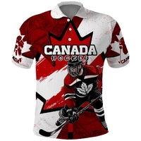 Personalized Canada Hockey Warrior Polo Shirt Bold Maple Leaf Sports Art