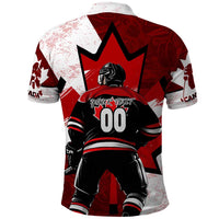 Personalized Canada Hockey Warrior Polo Shirt Bold Maple Leaf Sports Art
