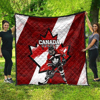 Canada Hockey Warrior Quilt Bold Maple Leaf Sports Art