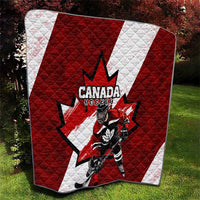 Canada Hockey Warrior Quilt Bold Maple Leaf Sports Art