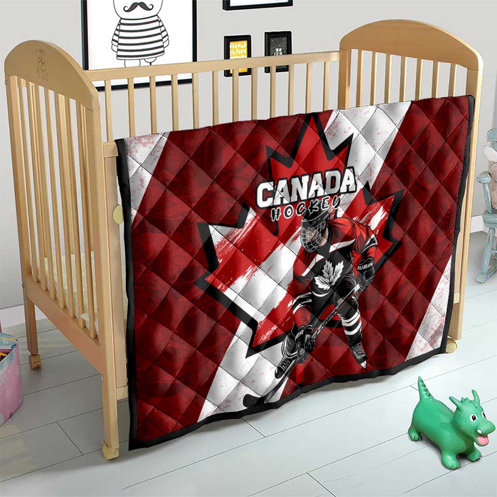 Canada Hockey Warrior Quilt Bold Maple Leaf Sports Art