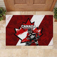 Canada Hockey Warrior Rubber Doormat Bold Maple Leaf Sports Art