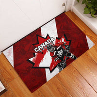 Canada Hockey Warrior Rubber Doormat Bold Maple Leaf Sports Art