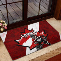 Canada Hockey Warrior Rubber Doormat Bold Maple Leaf Sports Art