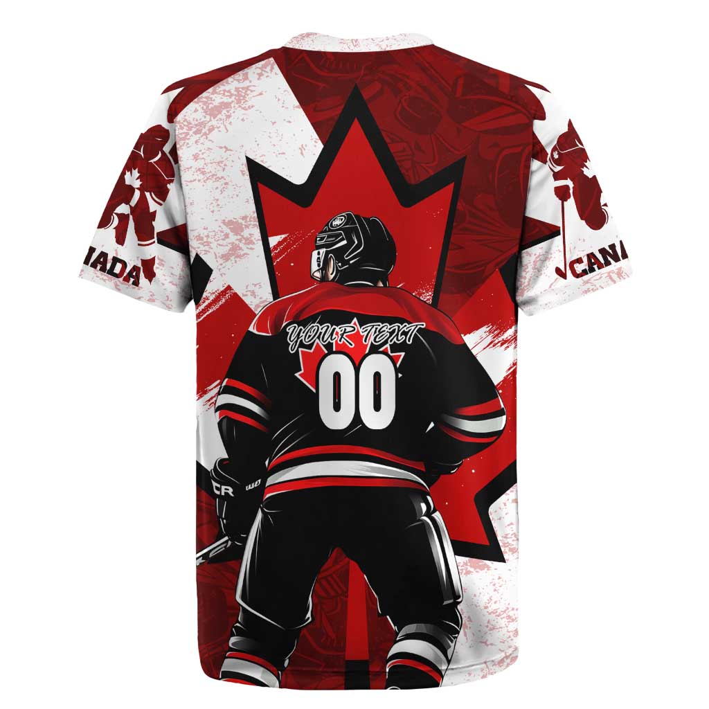 Personalized Canada Hockey Warrior Rugby Jersey Bold Maple Leaf Sports Art