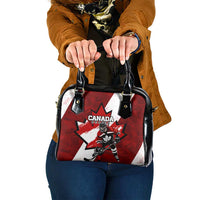 Canada Hockey Warrior Shoulder Handbag Bold Maple Leaf Sports Art