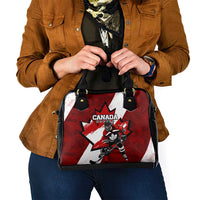 Canada Hockey Warrior Shoulder Handbag Bold Maple Leaf Sports Art