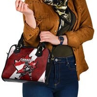 Canada Hockey Warrior Shoulder Handbag Bold Maple Leaf Sports Art