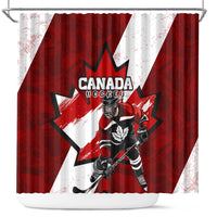 Canada Hockey Warrior Shower Curtain Bold Maple Leaf Sports Art