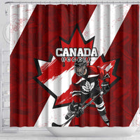 Canada Hockey Warrior Shower Curtain Bold Maple Leaf Sports Art