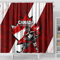 Canada Hockey Warrior Shower Curtain Bold Maple Leaf Sports Art