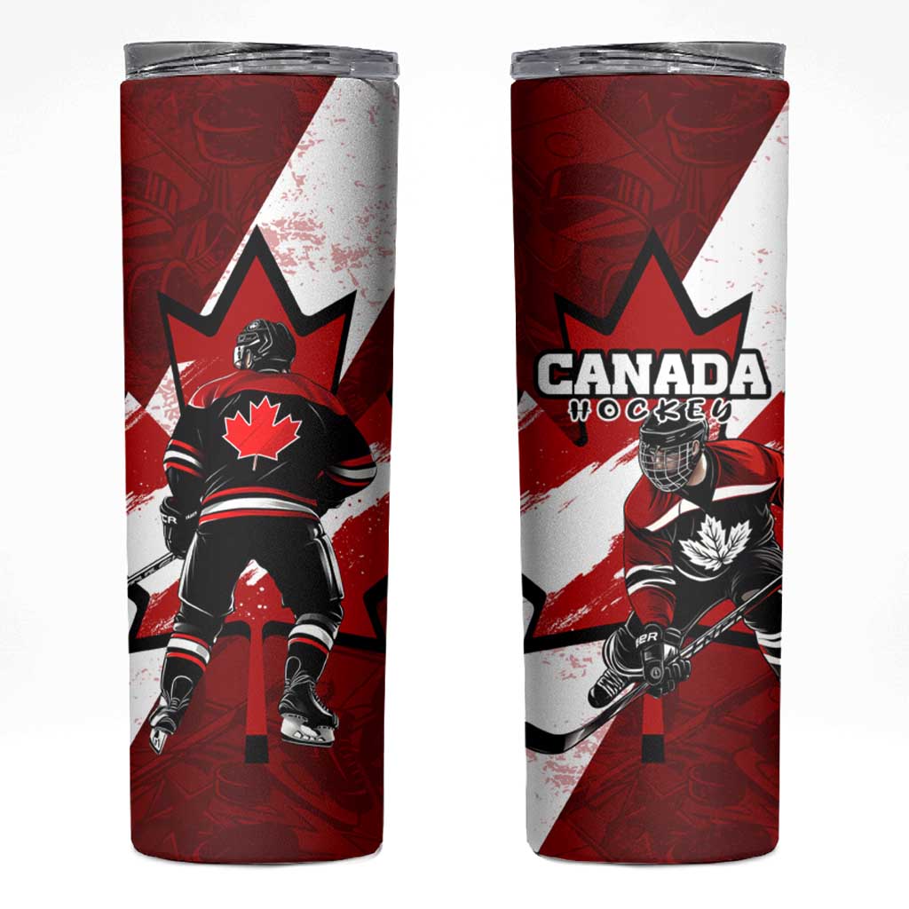Canada Hockey Warrior Skinny Tumbler Bold Maple Leaf Sports Art
