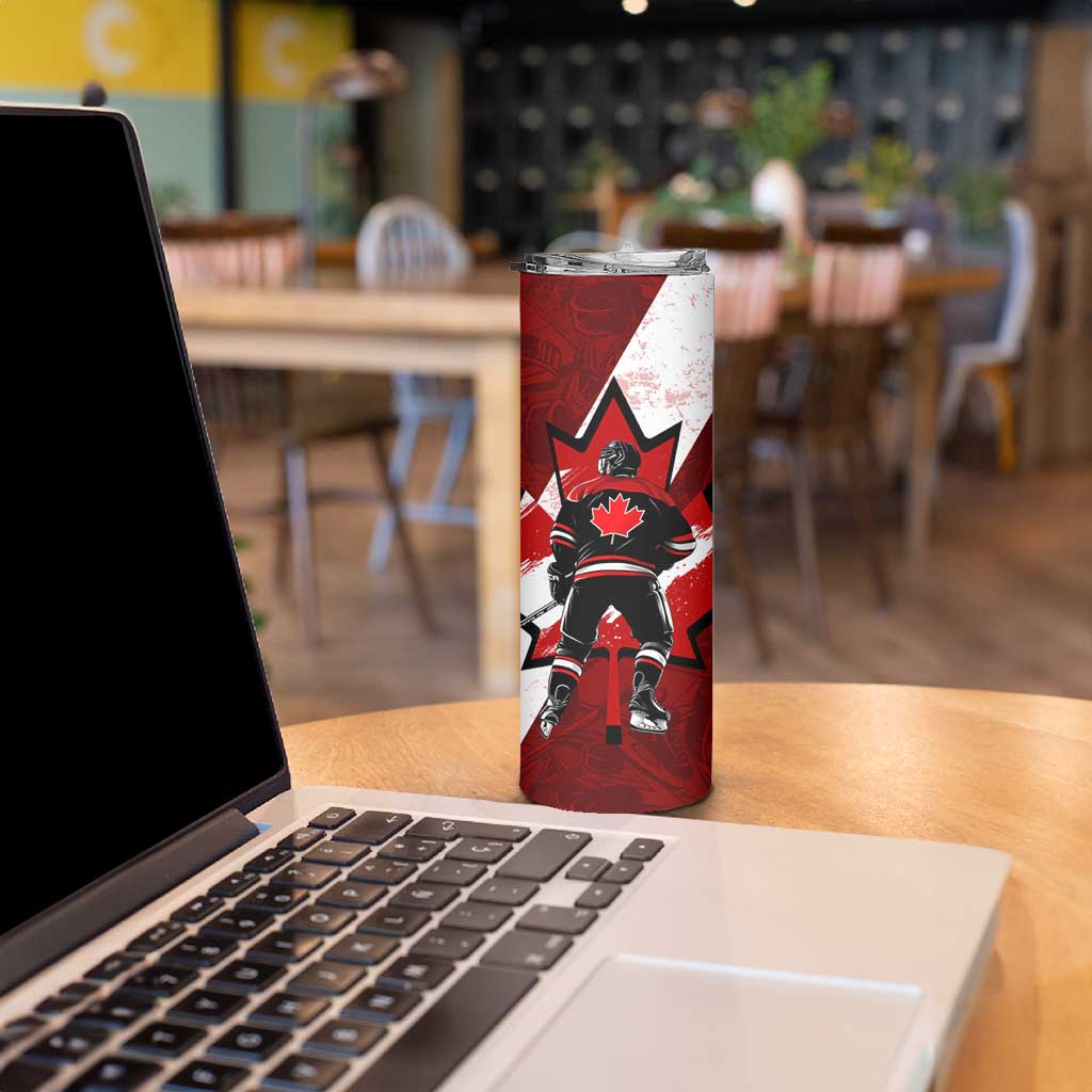 Canada Hockey Warrior Skinny Tumbler Bold Maple Leaf Sports Art