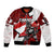 Personalized Canada Hockey Warrior Sleeve Zip Bomber Jacket Bold Maple Leaf Sports Art