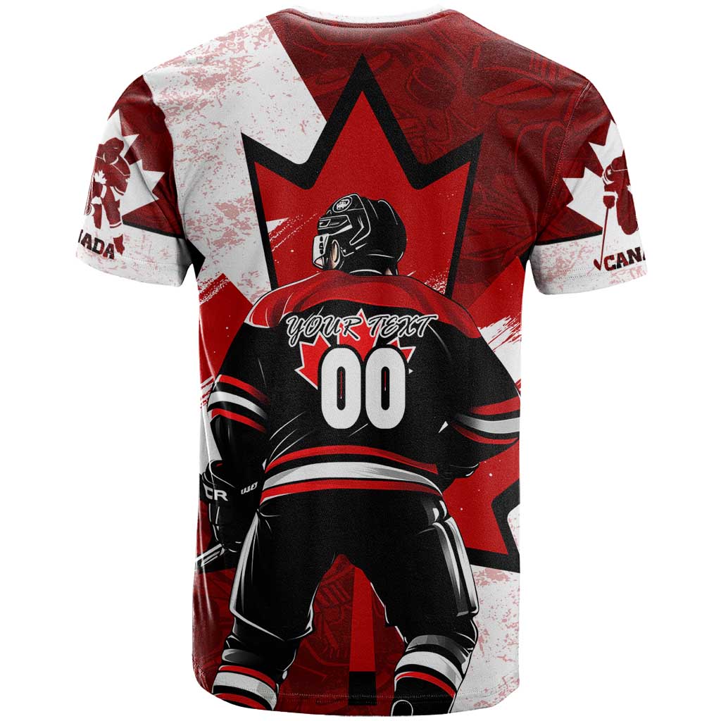 Personalized Canada Hockey Warrior T Shirt Bold Maple Leaf Sports Art