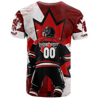 Personalized Canada Hockey Warrior T Shirt Bold Maple Leaf Sports Art