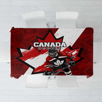 Canada Hockey Warrior Tablecloth Bold Maple Leaf Sports Art