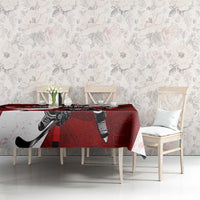 Canada Hockey Warrior Tablecloth Bold Maple Leaf Sports Art