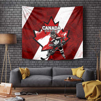 Canada Hockey Warrior Tapestry Bold Maple Leaf Sports Art