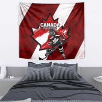 Canada Hockey Warrior Tapestry Bold Maple Leaf Sports Art
