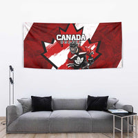 Canada Hockey Warrior Tapestry Bold Maple Leaf Sports Art