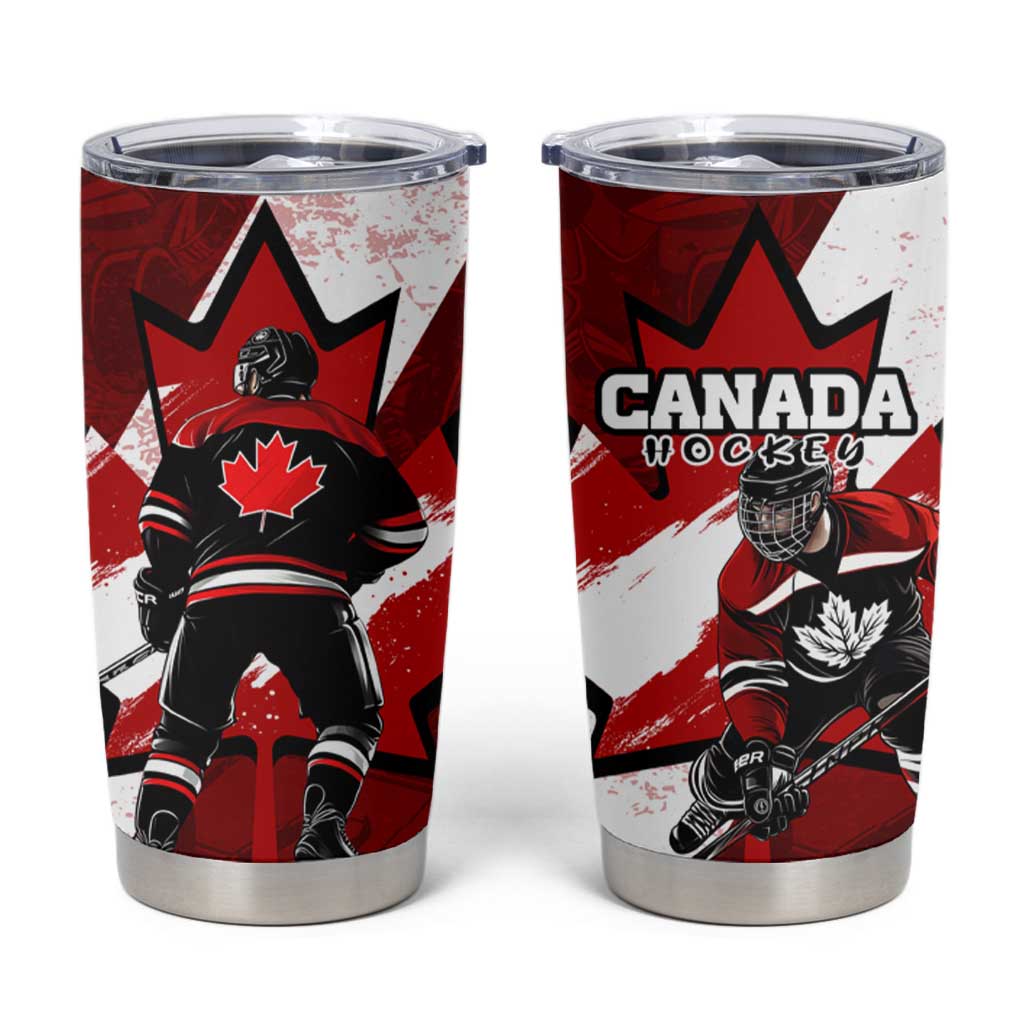 Canada Hockey Warrior Tumbler Cup Bold Maple Leaf Sports Art