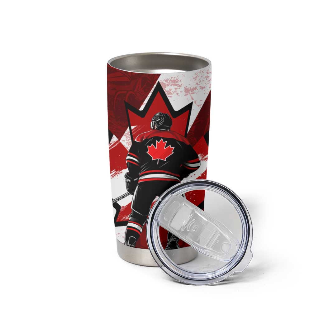 Canada Hockey Warrior Tumbler Cup Bold Maple Leaf Sports Art