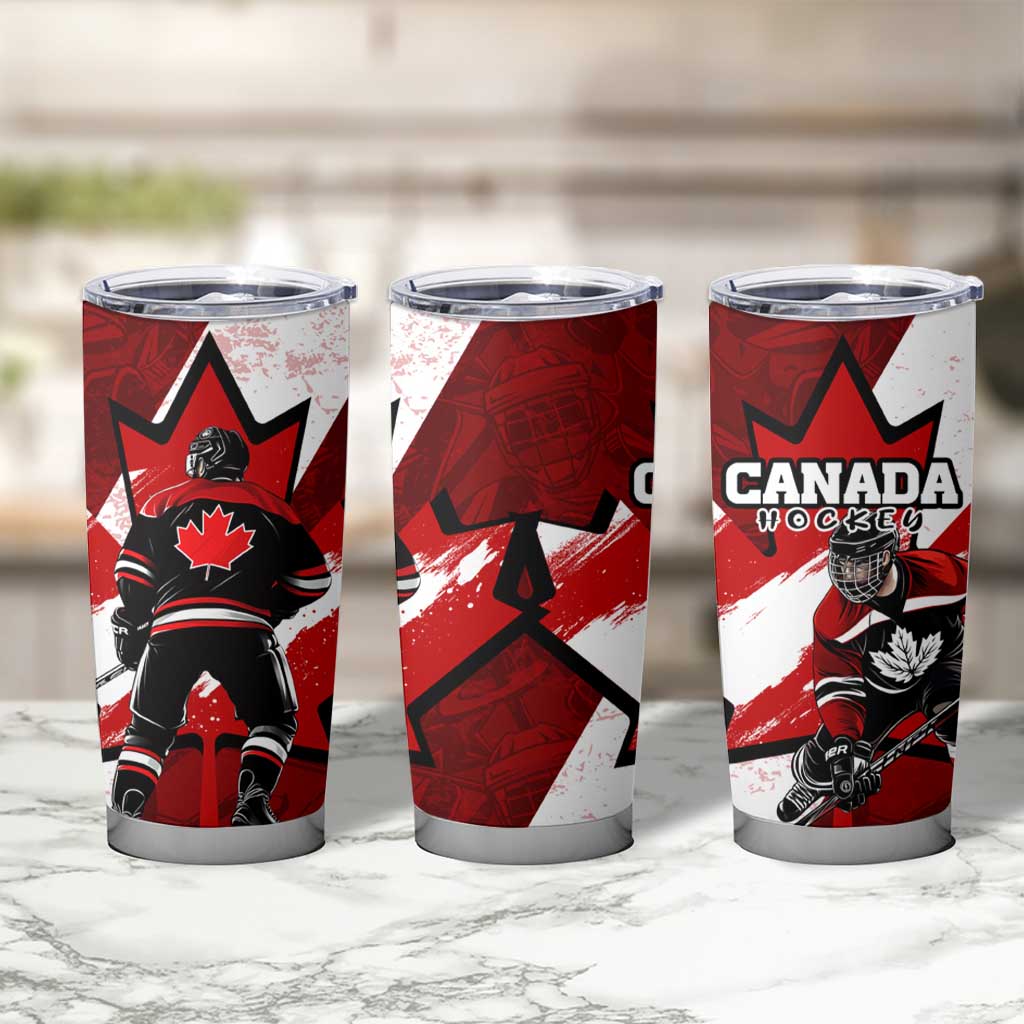 Canada Hockey Warrior Tumbler Cup Bold Maple Leaf Sports Art