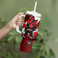 Canada Hockey Warrior Tumbler With Handle Bold Maple Leaf Sports Art