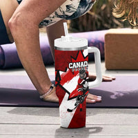 Canada Hockey Warrior Tumbler With Handle Bold Maple Leaf Sports Art