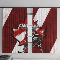 Canada Hockey Warrior Window Curtain Bold Maple Leaf Sports Art