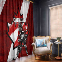 Canada Hockey Warrior Window Curtain Bold Maple Leaf Sports Art