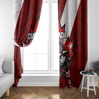 Canada Hockey Warrior Window Curtain Bold Maple Leaf Sports Art