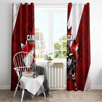 Canada Hockey Warrior Window Curtain Bold Maple Leaf Sports Art