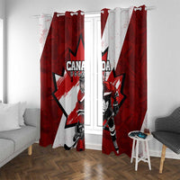 Canada Hockey Warrior Window Curtain Bold Maple Leaf Sports Art