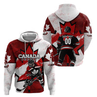 Personalized Canada Hockey Warrior Zip Hoodie Bold Maple Leaf Sports Art