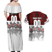 Canada Super Team Couples Matching Off Shoulder Maxi Dress and Hawaiian Shirt Dynamic Ice Hockey Legacy
