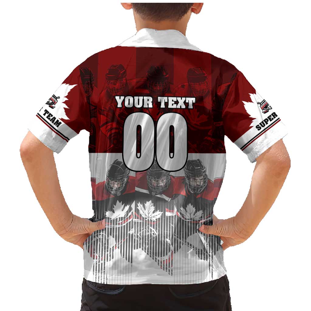 Canada Super Team Family Matching Mermaid Dress and Hawaiian Shirt Dynamic Ice Hockey Legacy