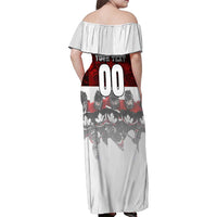 Canada Super Team Family Matching Off Shoulder Maxi Dress and Hawaiian Shirt Dynamic Ice Hockey Legacy