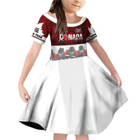 Canada Super Team Family Matching Off Shoulder Short Dress and Hawaiian Shirt Dynamic Ice Hockey Legacy