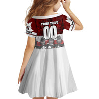 Canada Super Team Family Matching Off Shoulder Short Dress and Hawaiian Shirt Dynamic Ice Hockey Legacy