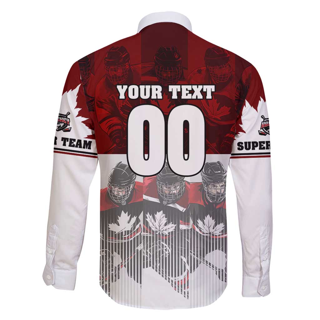 Canada Super Team Family Matching Off Shoulder Short Dress and Hawaiian Shirt Dynamic Ice Hockey Legacy