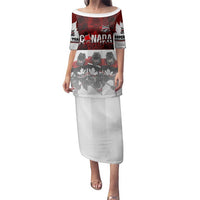 Canada Super Team Family Matching Puletasi and Hawaiian Shirt Dynamic Ice Hockey Legacy