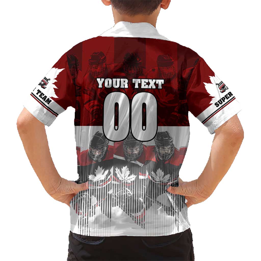 Canada Super Team Family Matching Short Sleeve Bodycon Dress and Hawaiian Shirt Dynamic Ice Hockey Legacy