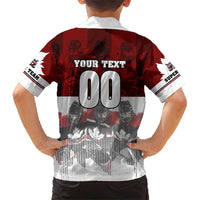 Canada Super Team Family Matching Short Sleeve Bodycon Dress and Hawaiian Shirt Dynamic Ice Hockey Legacy