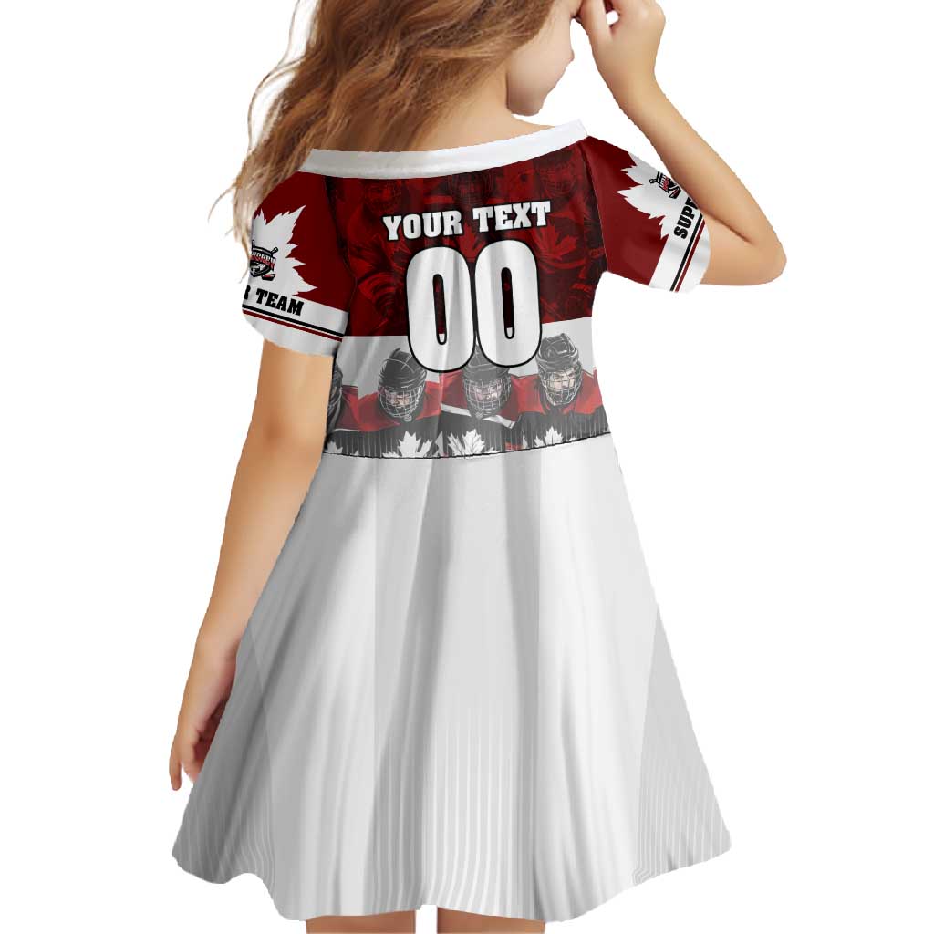 Canada Super Team Family Matching Short Sleeve Bodycon Dress and Hawaiian Shirt Dynamic Ice Hockey Legacy