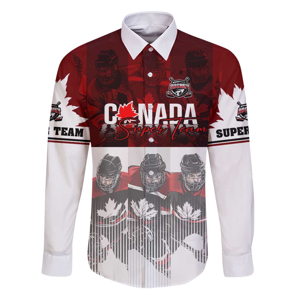 Canada Super Team Family Matching Short Sleeve Bodycon Dress and Hawaiian Shirt Dynamic Ice Hockey Legacy